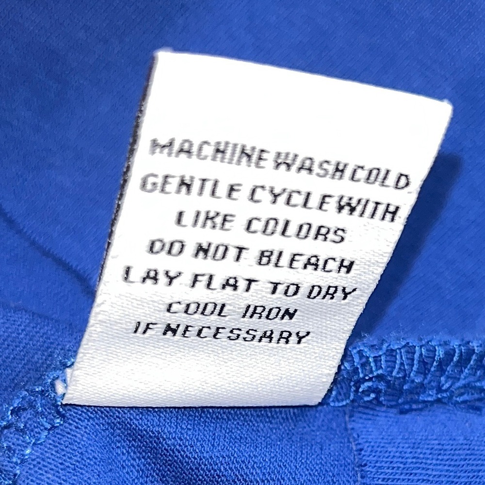 Habitat Royal Blue 100% Cotton Wide Mock Neck Long Sleeve Pocket Top Sz Lg 74021 - Picture 5 of 9